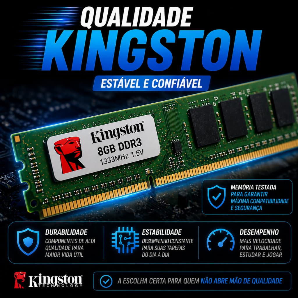 Memória RAM ValueRAM 8GB 1 Kingston KVR1333D3N9/8G
