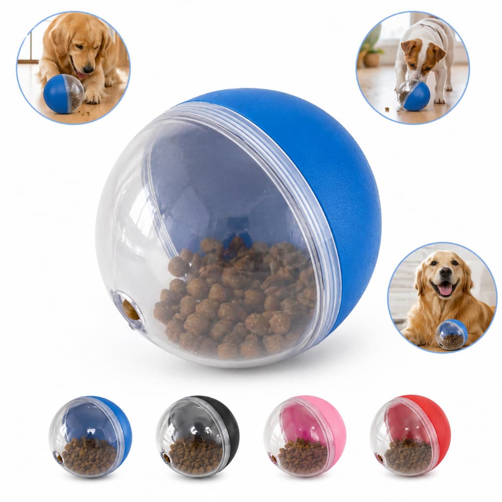 Bola Interativa Porta Petisco Ração Cães Brinquedo Ball Interativo Dispenser Petiscos Cachorro Pet