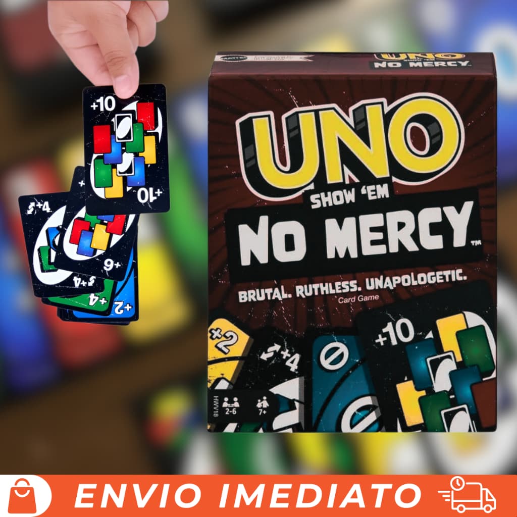 Jogo De Cartas UNO No Mercy - 168 Cartas Exclusivas para Momentos em Família e Amigos