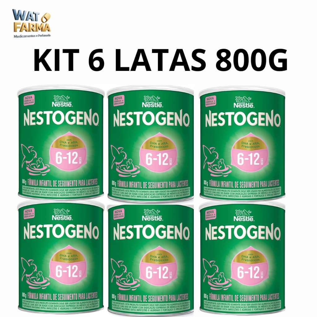Kit 6 Latas Nestogeno 2 Fórmula Infantil Em Pó 800g 6 A 12 meses