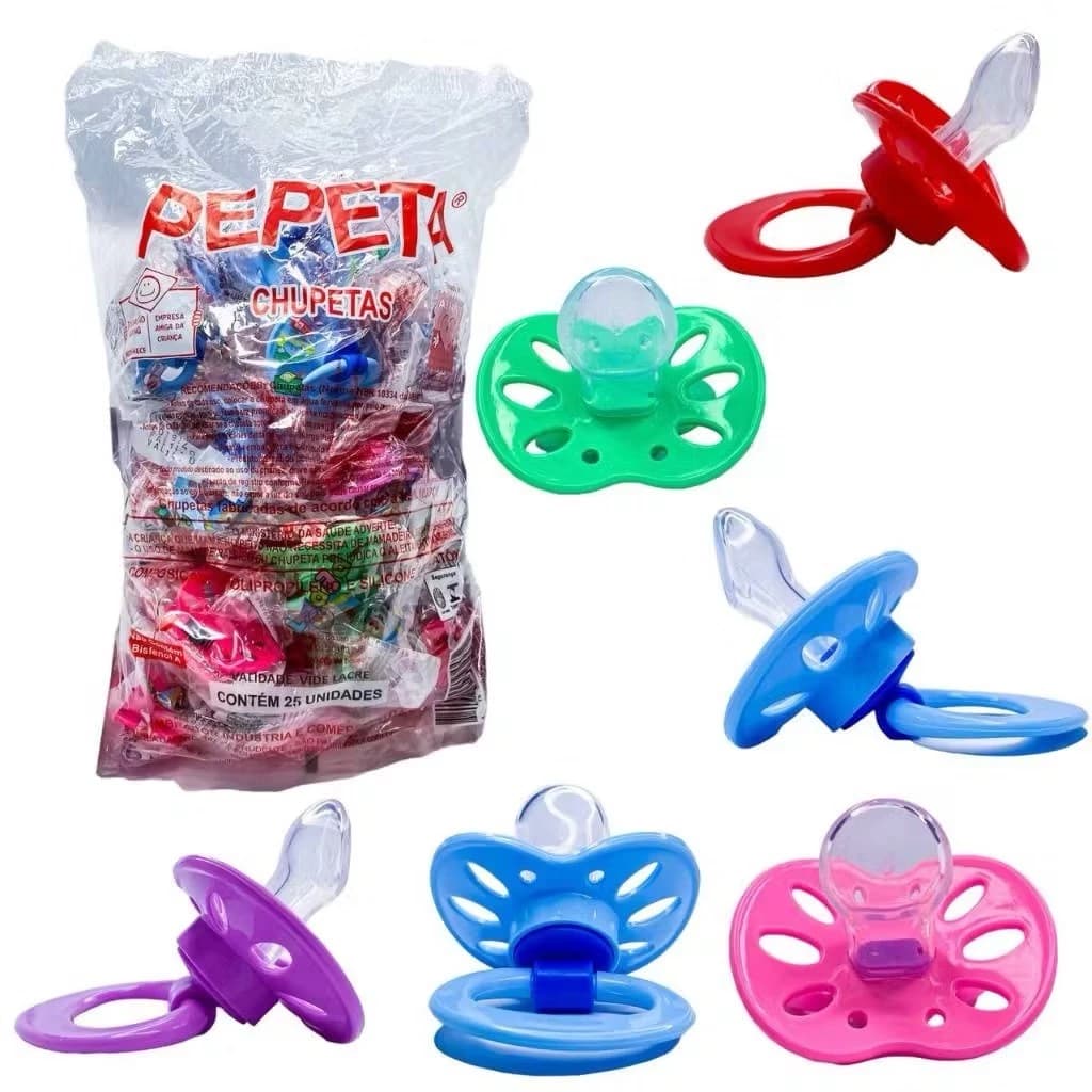 Chupeta Bico de Silicone Anatômico Ortodôntico Ventilada Premium - KIT chupetas Bebê Menina Menino