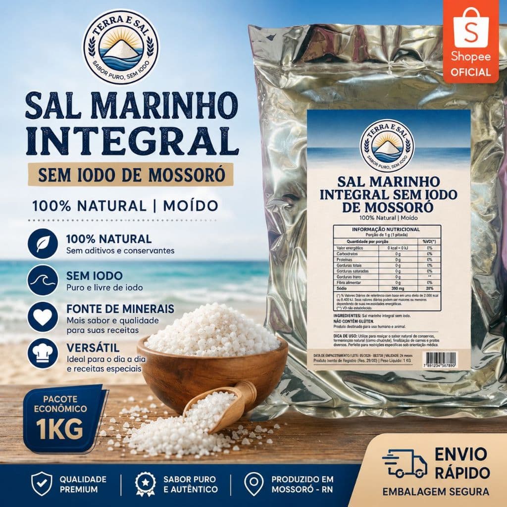 Sal Marinho Integral de Mossoró - Moagem Média