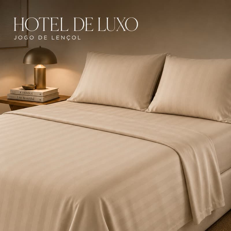 Jogo de Lençol Casal Queen Padronado 600 Fios Com Fronhas 3 Peças Cama Hotel Luxo Casal Queen