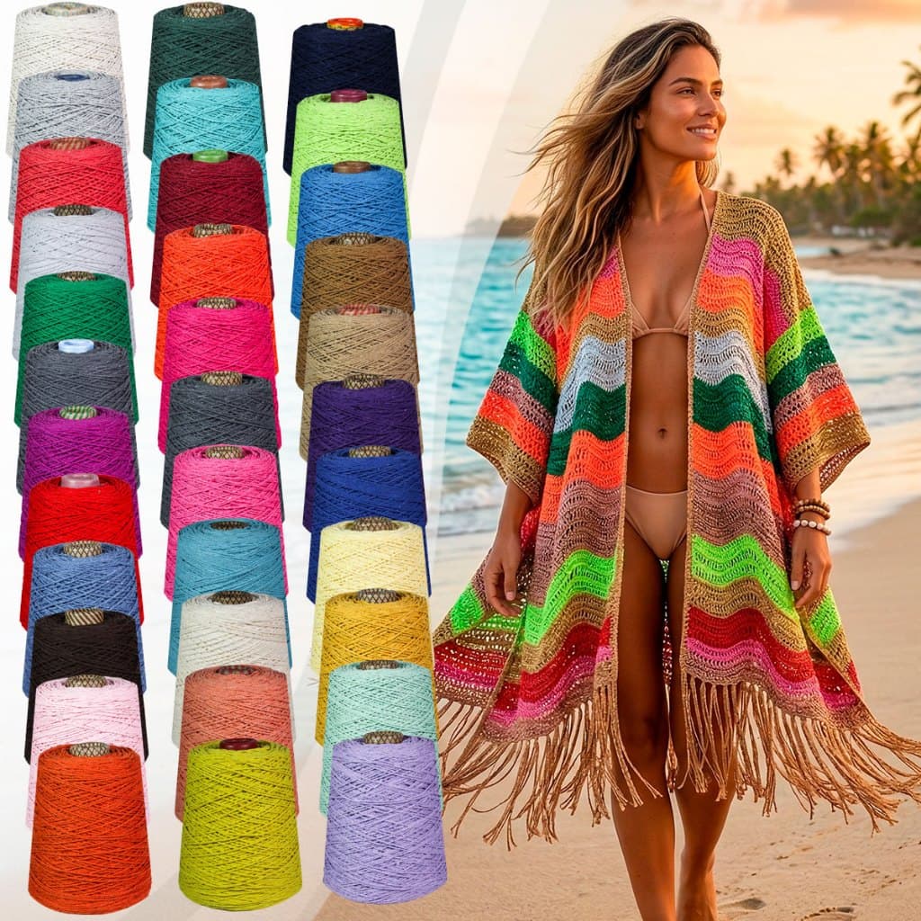 Fio Barbante Linha Para Crochê Tricô N8 600g Colorido Cru Tapetes Decoração Artesanato Criativo