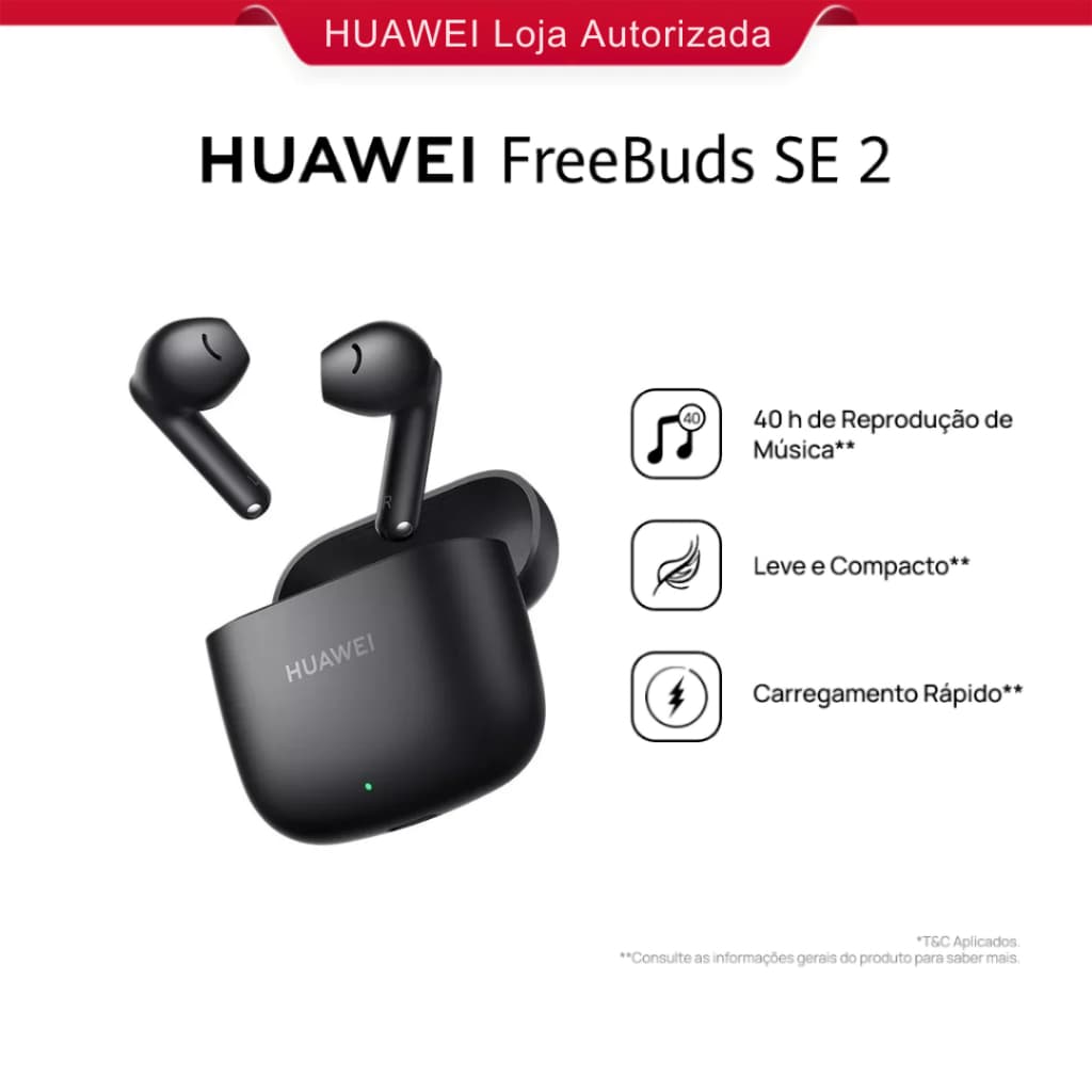 HUAWEI FreeBuds SE 2 , Fone de Ouvido Sem Fio , Fone Bluetooth Até 40 Hrs de Bateria