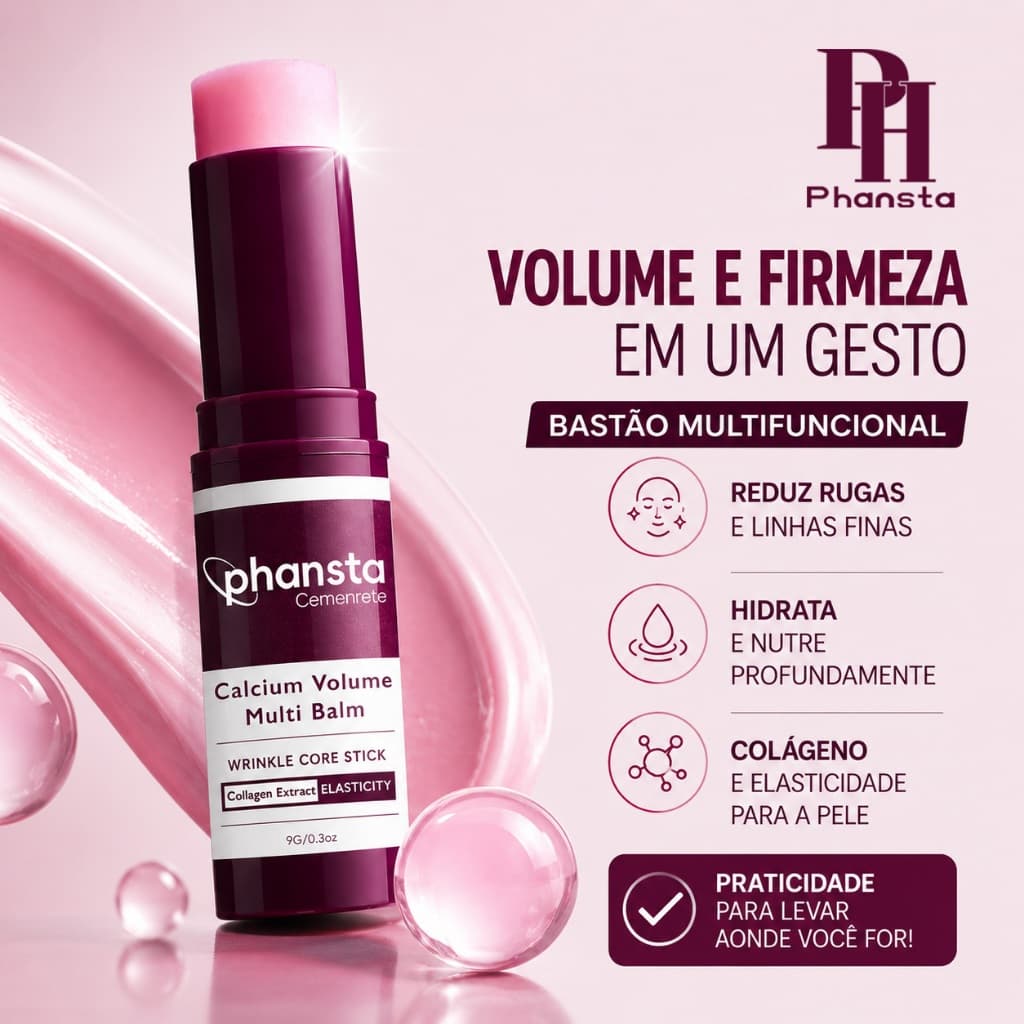 PHANSTA Sérum em Bastão Anti-idade Rosto e Olhos Tratamento Rugas Colágeno 9g