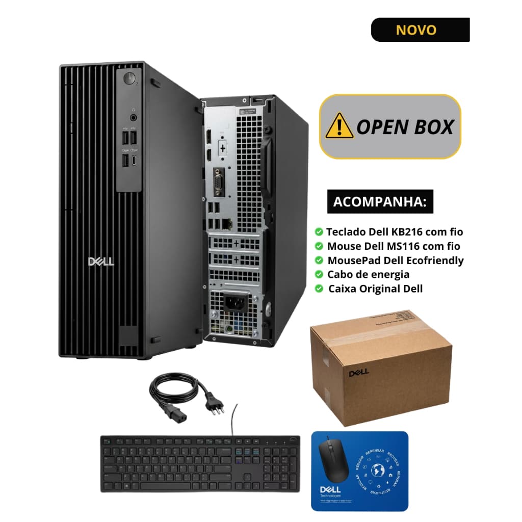 Computador Desktop Dell Pro Slim i5-14500 8GB DDR5 SSD 256GB - Novo OPEN BOX