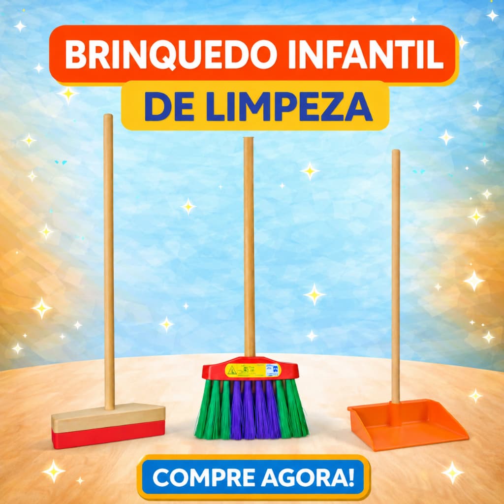 BRINQUEDO INFANTIL  LIMPEZA VASSOURA, RODO E PÁ BRINQUEDO EDUCATIVO PARA CRIANÇA
