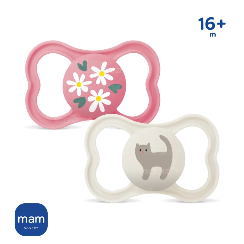 Chupeta 16+ meses MAM Air Extraventilada Tamanho 3 Bico Silicone Bebê Menina Rosa