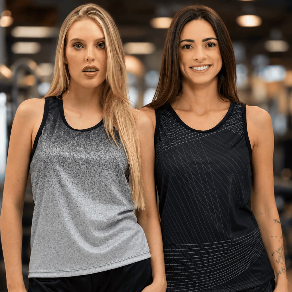 Kit 2 Regatas Femininas Dry Fit Academia Fitness Treino Corrida Leve