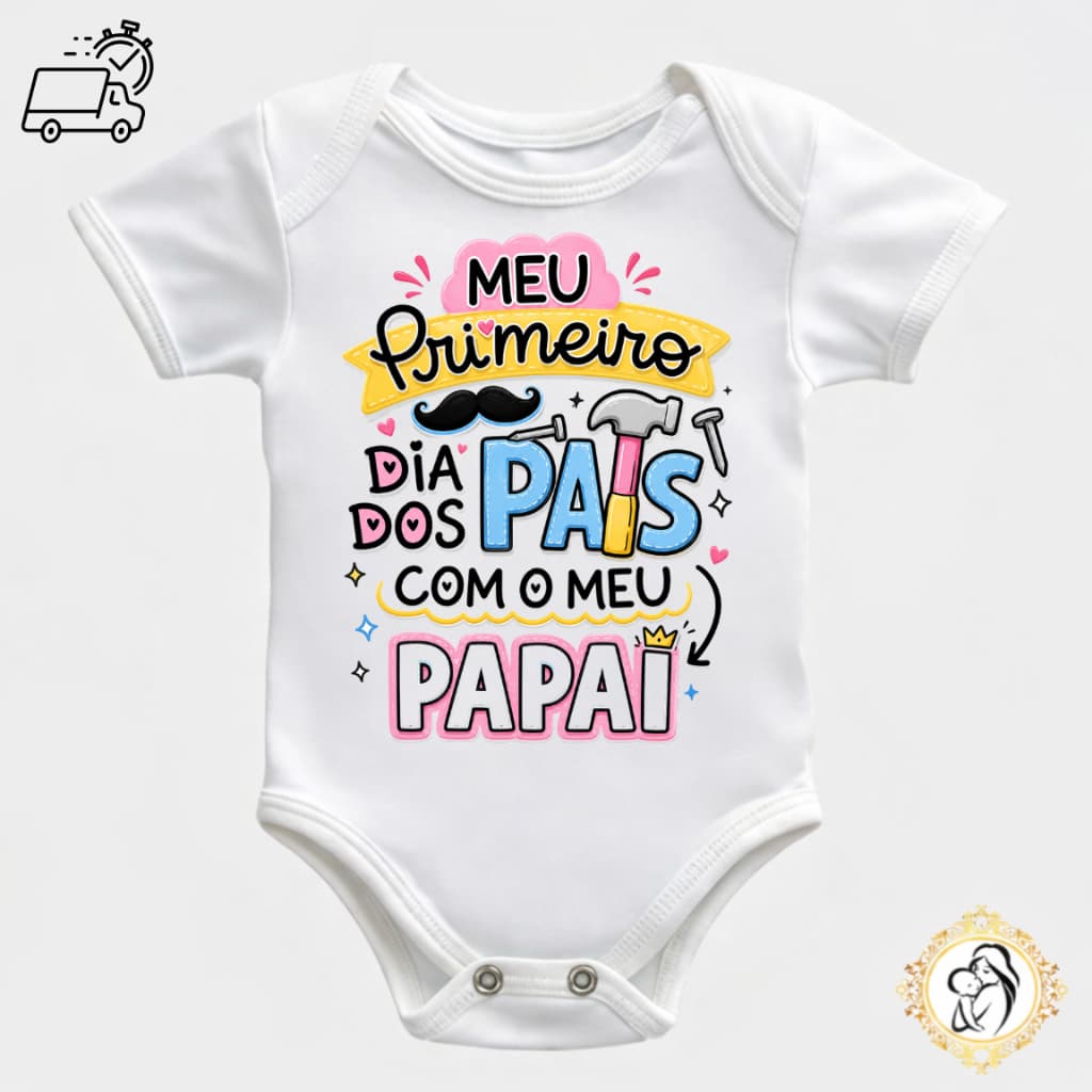 Roupa de Bebê Dia dos Pais Meu 1º Dia dos Pais Presente Papai Roupa de Bebê Menina Body Infantil