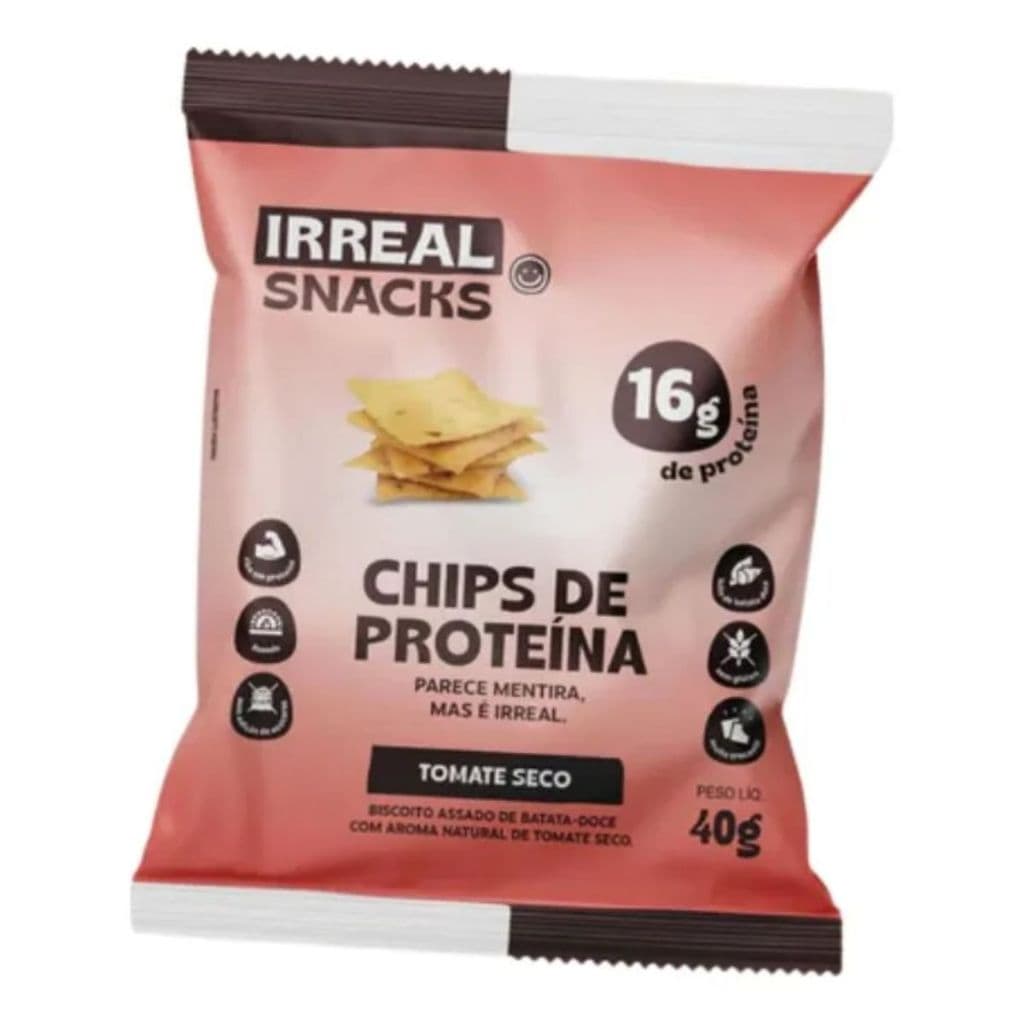 Snack Chips De Proteína Irreal Tomate Seco Saudável 40g