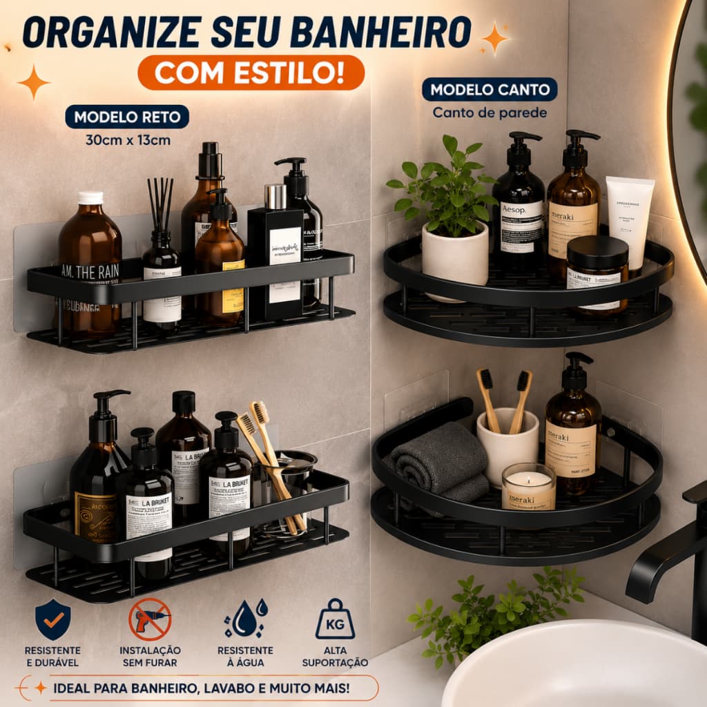 suporte de banheiro ,shampoo,cozinha ,prateleira organizador multiuso prateleira alta qualidade