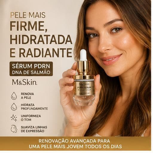 Sérum PDRN DNA de Salmão M&Skin Anti-Idade | Firmeza, Hidratação Profunda e Renovação Facial