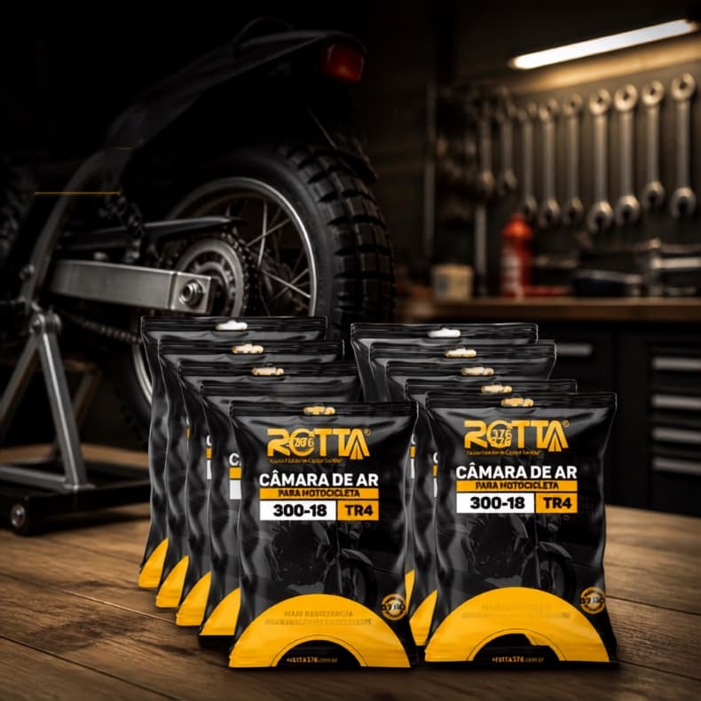 Kit 10 Câmara Ar Moto Pneu Aro 18 Moto Cg Titan 125/150 Rotta.