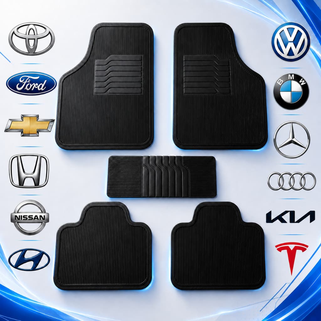 Tapete Automotivo Universal Borracha Reforçado Antiderrapante Kit 5 Peças