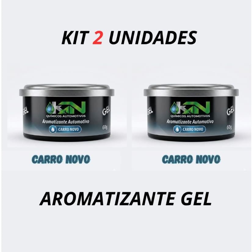 Kit 2 Cheirinho Odorizador Para Carro Em Gel 60g Perfume Carro Novo Kn Cheirinho - Automotivo