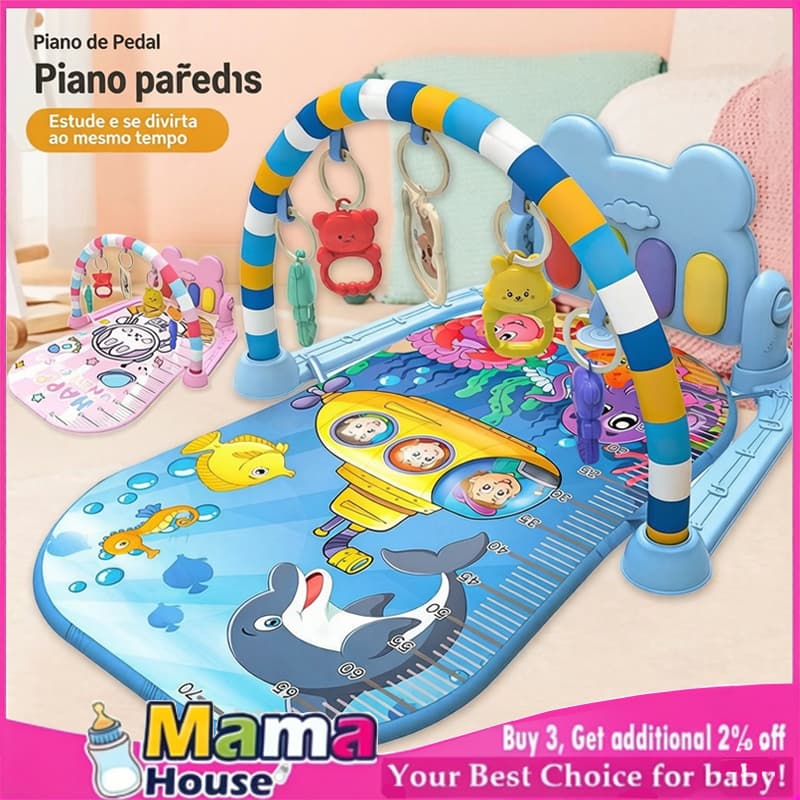 Tapete Emborrachado Para bebê Teclado Musical Infantil Tapete Educativo Para Bebê Piano Interativo Musical