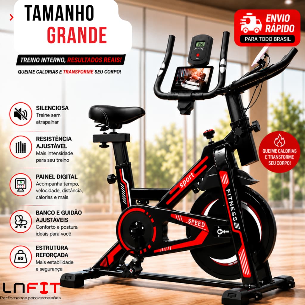 Bicicleta Ergométrica Spinning Profissional LnFit Bike Academia