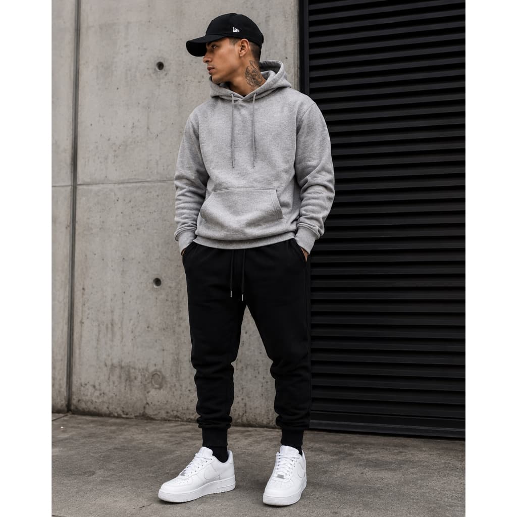 Conjunto Moletom Blusa Com Calça Agasalho de Frio Para Inverno StreetWear Kit Duas Peças Moletom