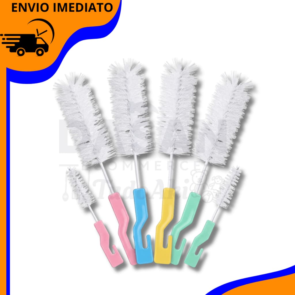 Escova Para Lavar Mamadeira E Bico Com Esponja Buba Azul Rosa Bebê garrafas térmicas multiuso