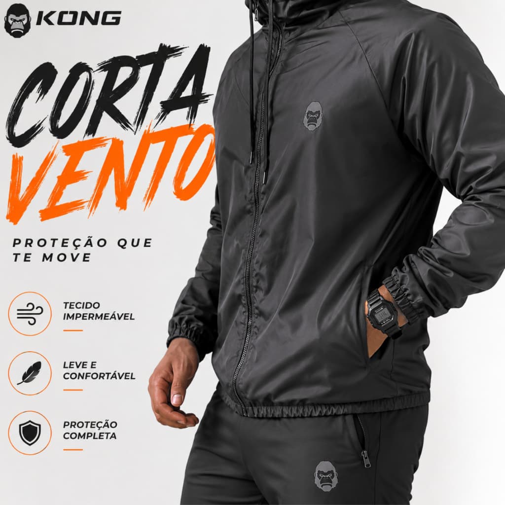 Jaqueta Masculina Kong Impermeável Corta Vento.