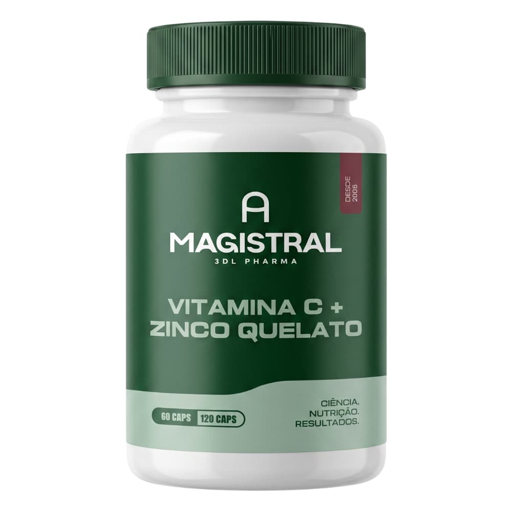 Vitamina C 500mg + Zinco Quelato 30mg Imunidade Original A Magistral Vitaminas Suplementos