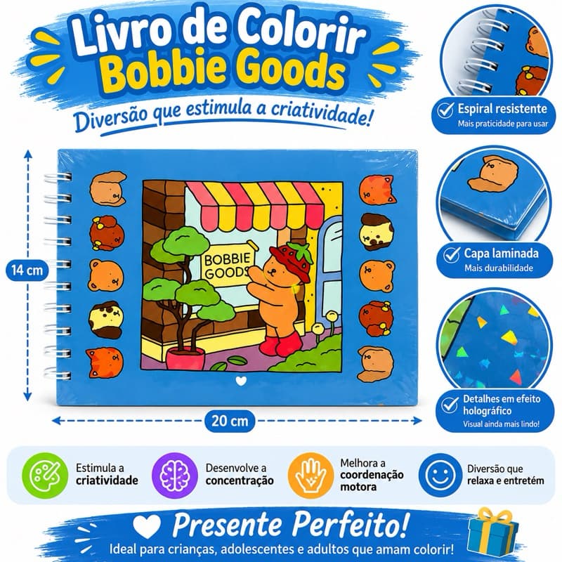 Livro de Colorir Com Desenhos Fofos Para Pintar A5 Espiral