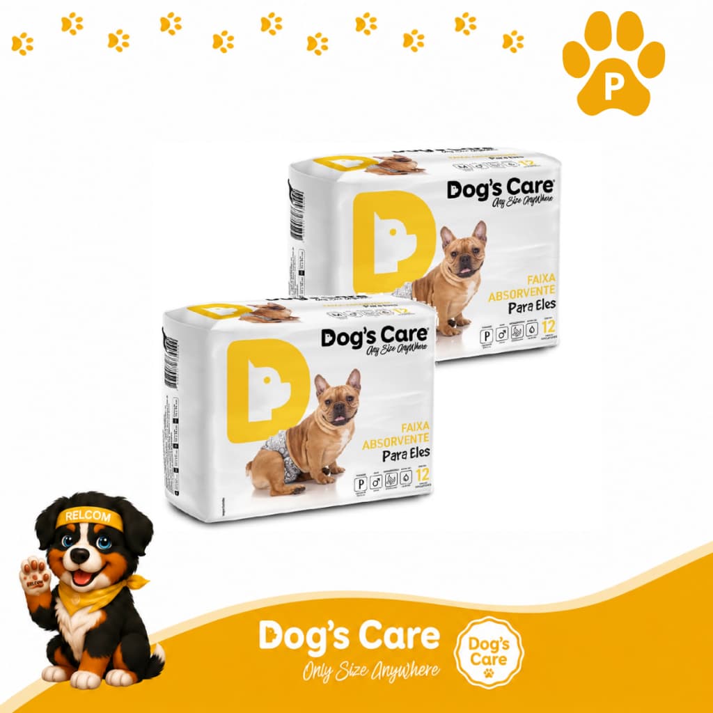 Fralda higiênica cães Pet descartável para cachorro Macho P kit 24 unidades Dogs care
