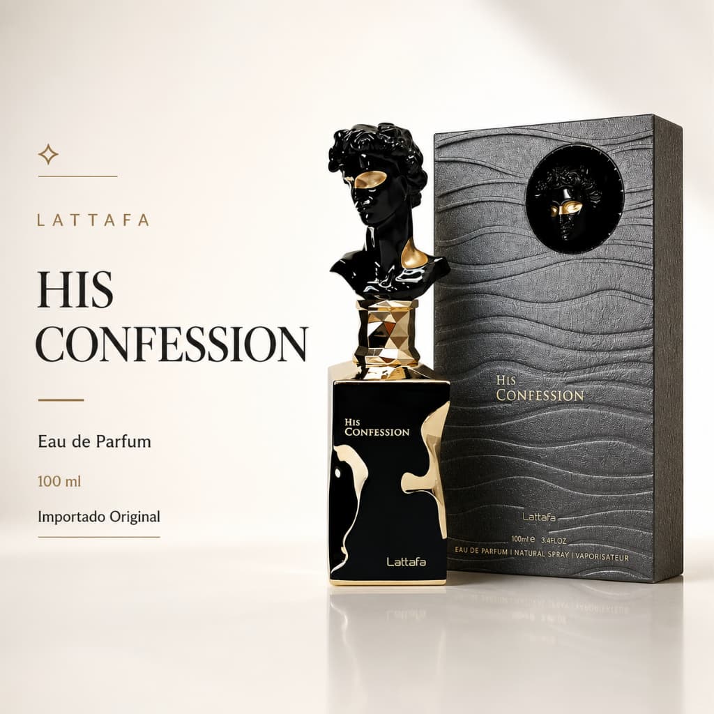 Perfume Lattafa His Confession EDP 100ML Masculino Árabe Original Lacrado Importado
