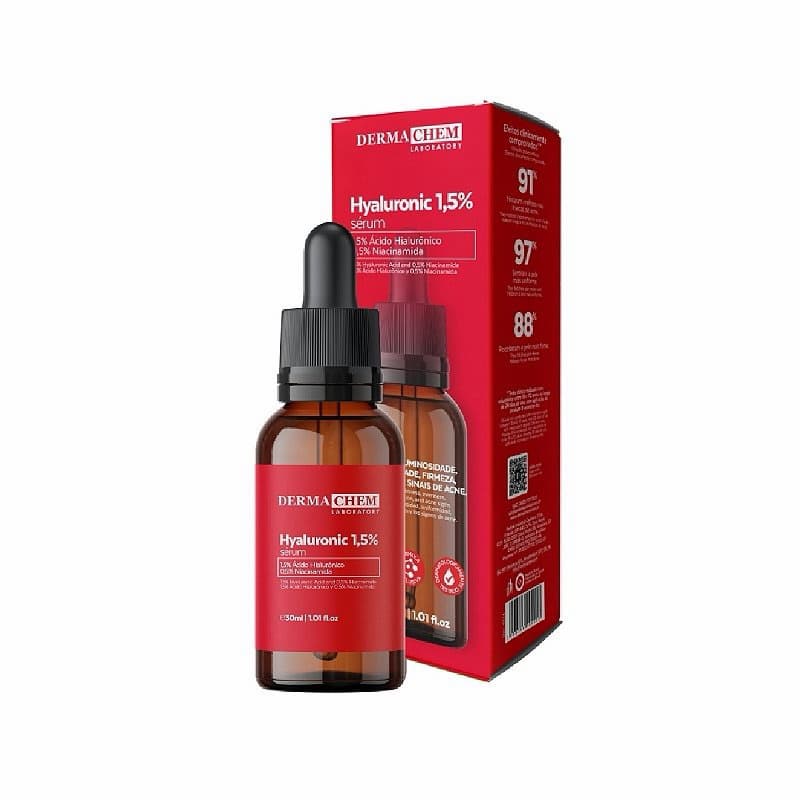 Sérum Ácido Hialurônico Derma Chem Hidratante Facial Anti-Idade Firmador Para Linhas Finas 30ml