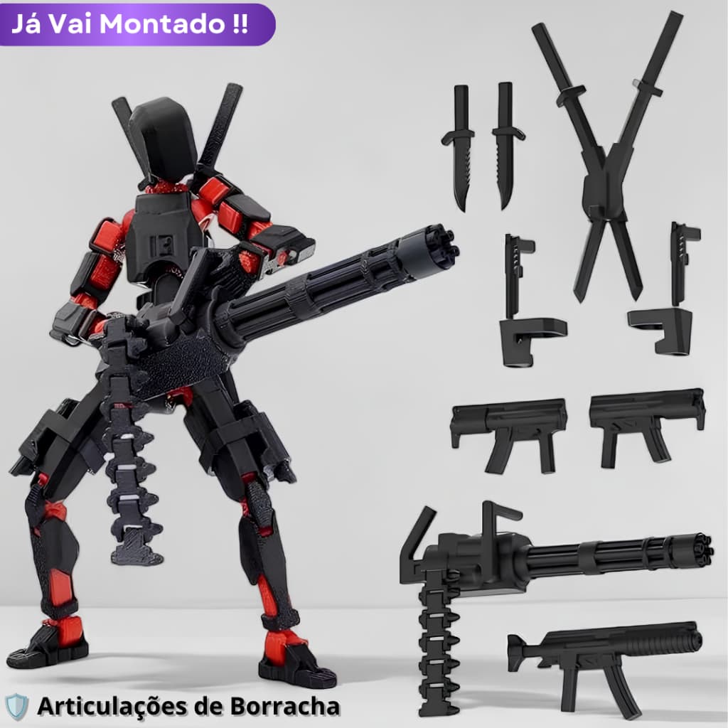 Boneco/Brinquedo Articulado Dummy T13 + Mega conjuntos de Armas Varias Cores Articulação de Borracha (não fica mole)