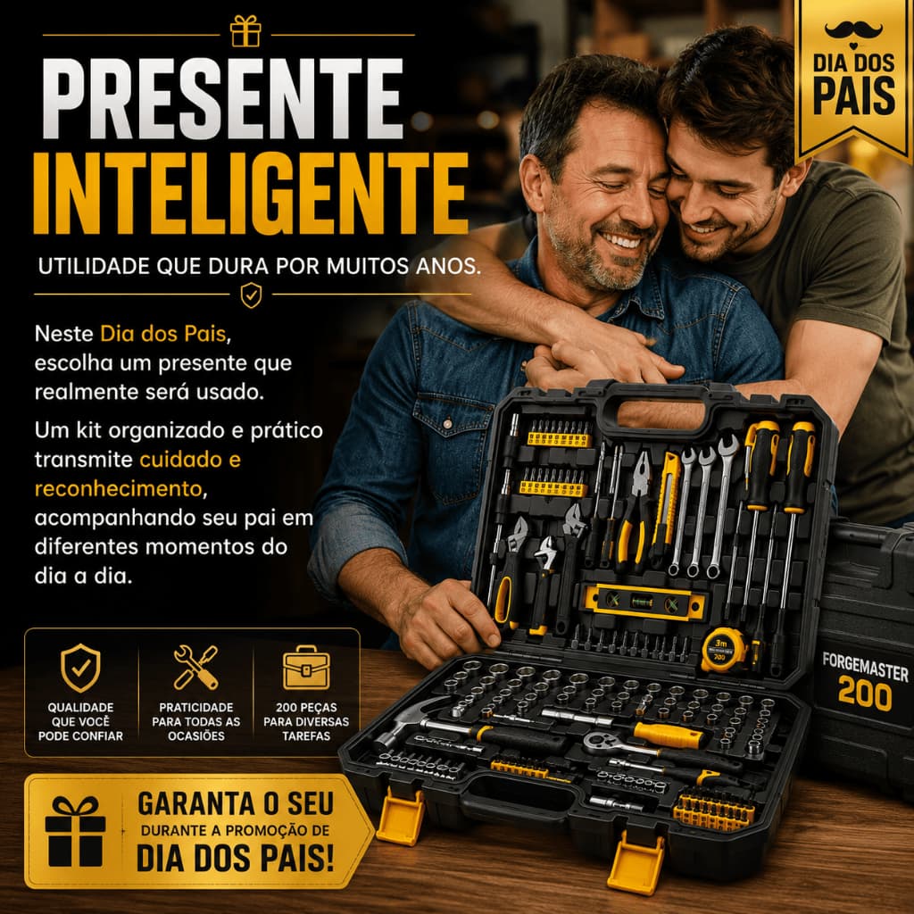 Kit Ferramentas Completo Maleta 200 Peças Multifuncional Profissional