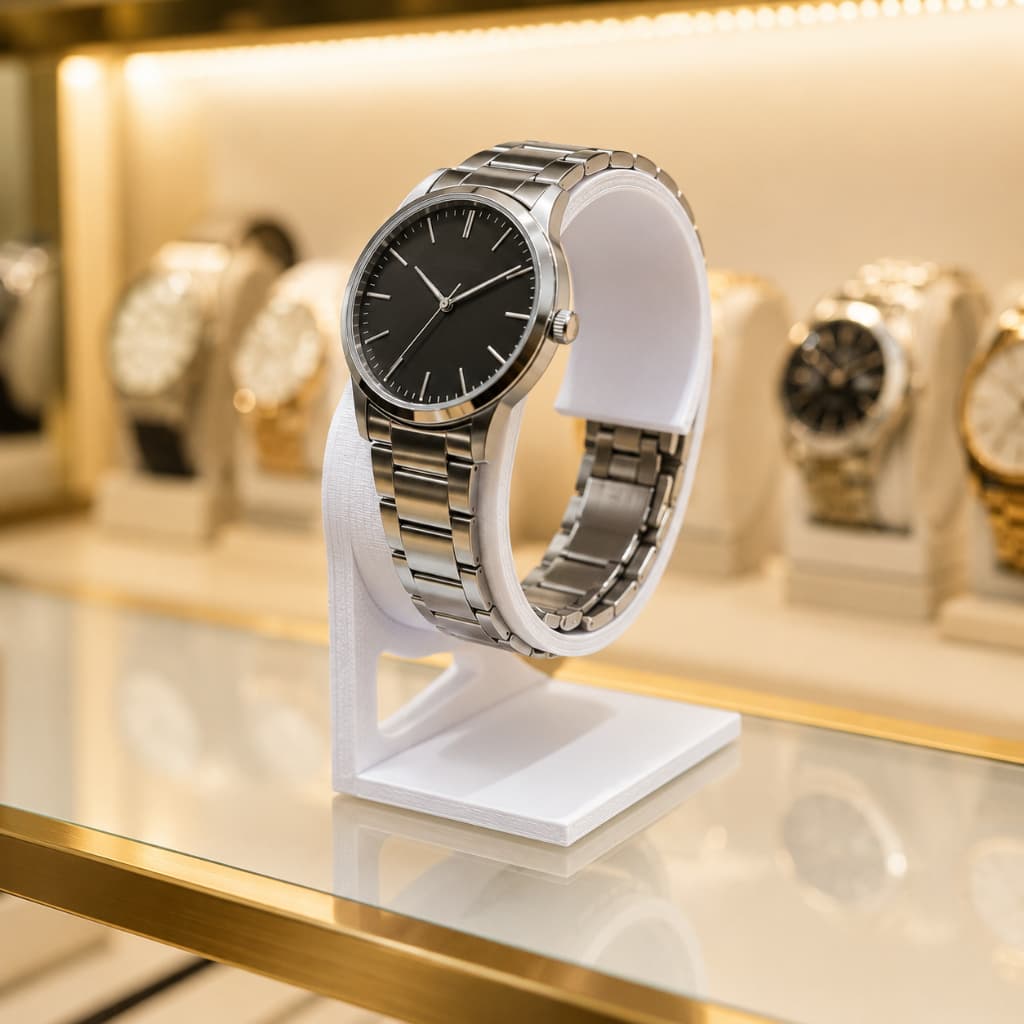 Kit Expositor Organizador De Relógio E Smartwatch Cor Branco Premium 3D Relógio Masculino, Relógio Feminino.