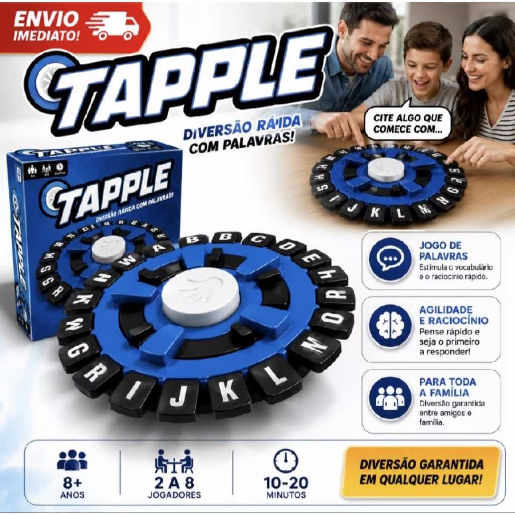 Jogo Tabuleiro Tapple Stop Trava Letras com Temporizador Para Toda Familia Jogo Tabuleiro Stop