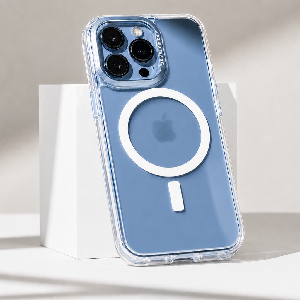 Capa Magnética IPhone Capinha Magsafe Case Transparente Iphone 11 12 13 14 15 16 17 Pro Max Para Carregamento Sem Fio