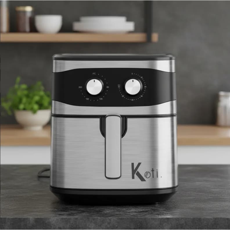 Fritadeira Air Fryer Elétrica Sem Óleo 6,5L 1500W Inox Grande Família Antiaderente