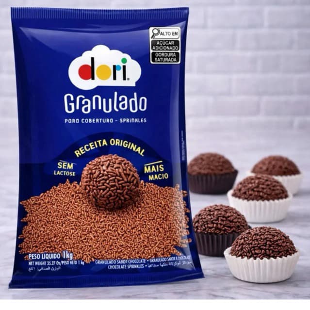 Chocolate Granulado Dori Sem Lactose Pacote Com 1 kilo