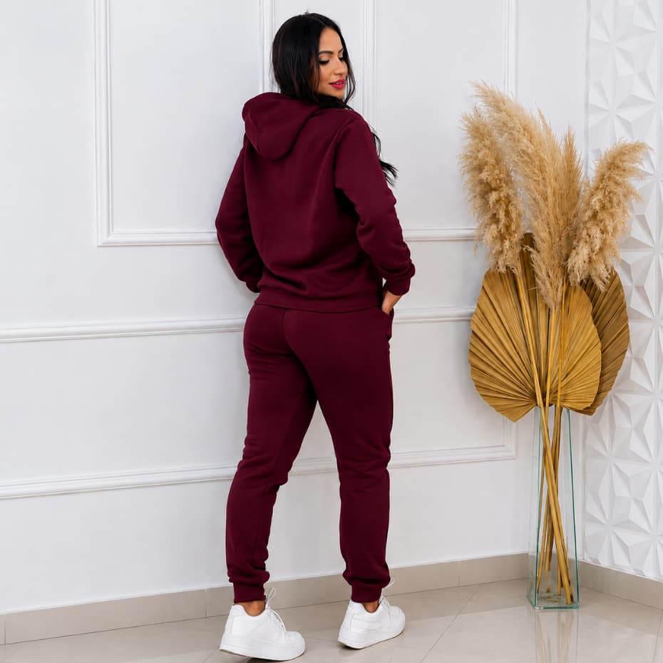 Conjunto Moletom Feminino do P ao G3 Inverno  Casaco + Calça - 1002253/54
