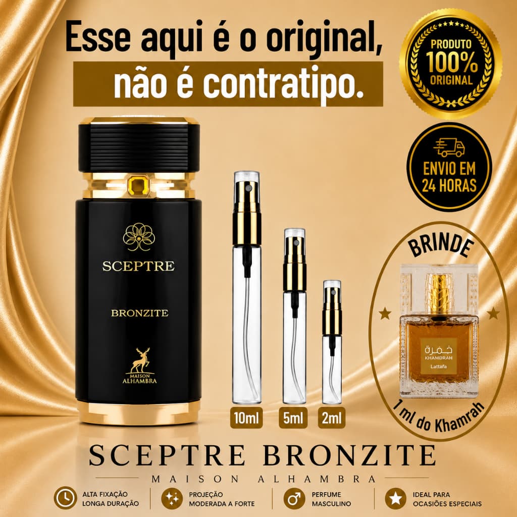 Sceptre Bronzite Perfume Árabe Masculino - 100% ORIGINAL - Importado - Alta Fixação - Cítrico FrescoAlta Projeção