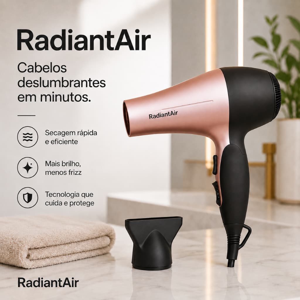 Secador de Cabelo Profissional Portátil Dobrável  Leve e Compacto 1200W Bivolt Black Rosa