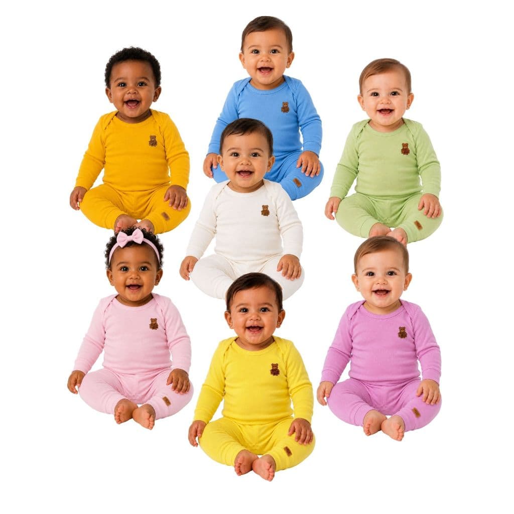 Roupa de Bebê Conjunto Body Manga Longa Bebê Calça Algodão Kit Bebê 7 Conjuntos Enxoval Menino Menina