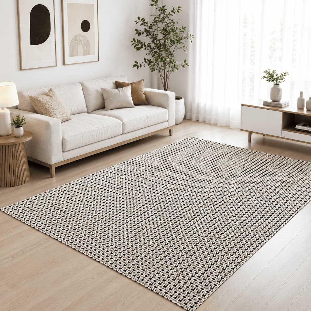 Tapete Sala Quarto Escritório Rústico Antiderrapante 1,40m x 2,00m Decorativo Geométrico Lavável em Máquina Resistente