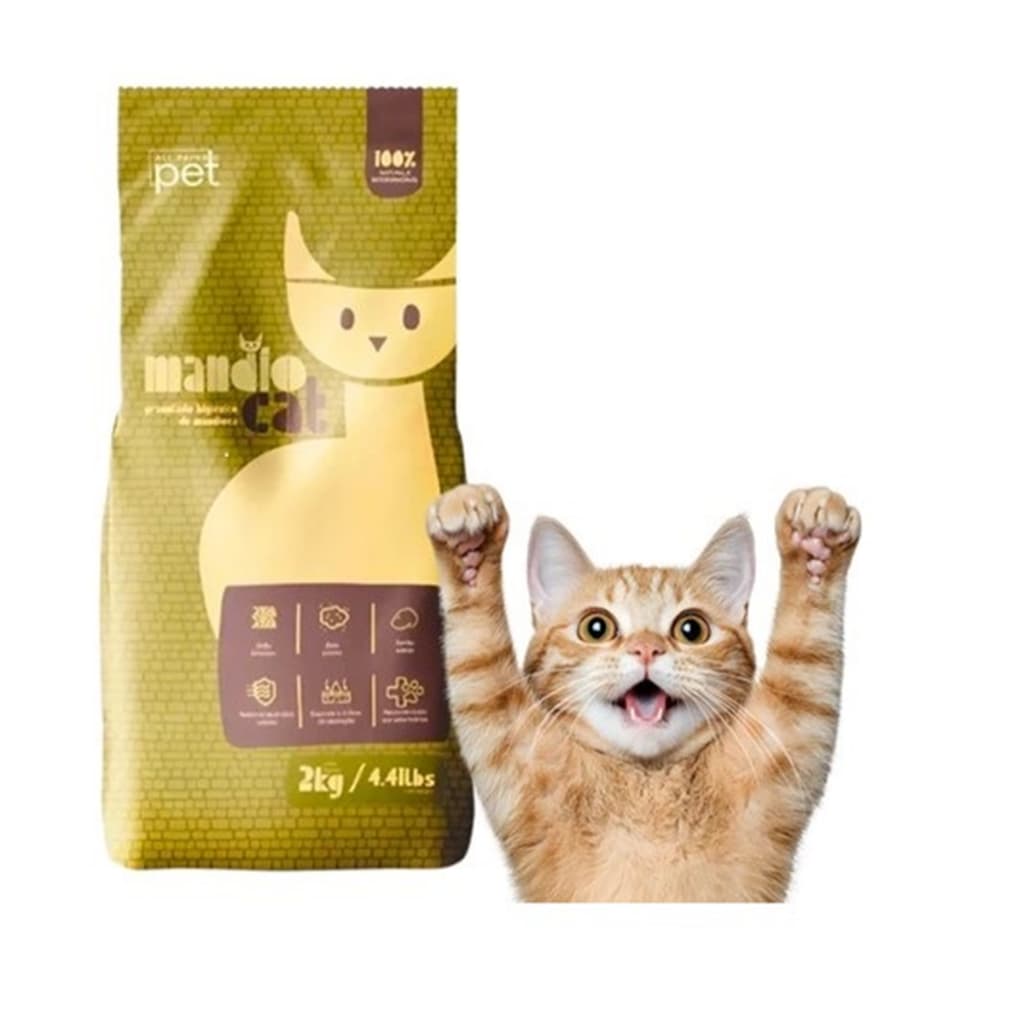 Areia Sanitária Mandio Cat Mandioca Biodegradável 2kg