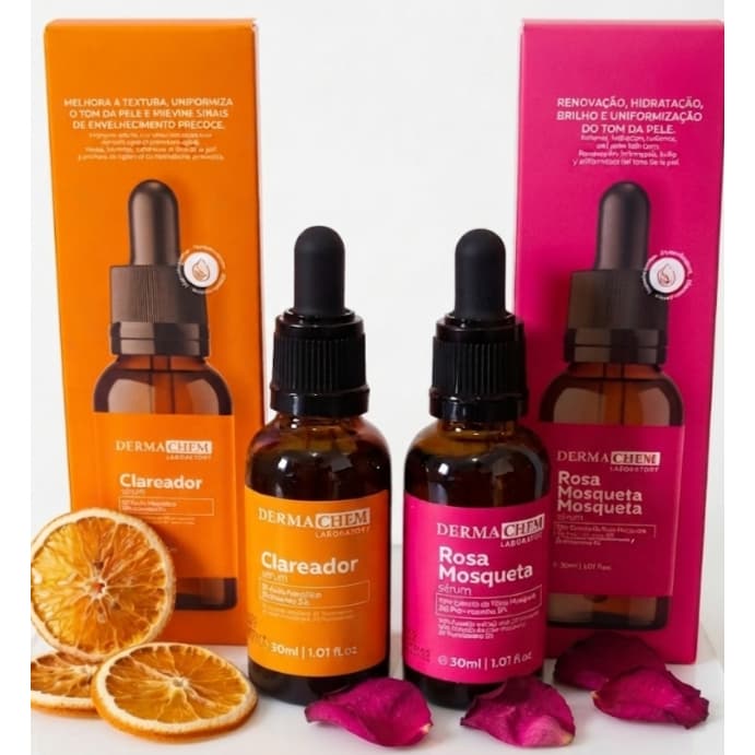 Sérum Facial Dermachem Clareador Anti Idade Vitamina C com Niancinamida - Rosa Mosqueta