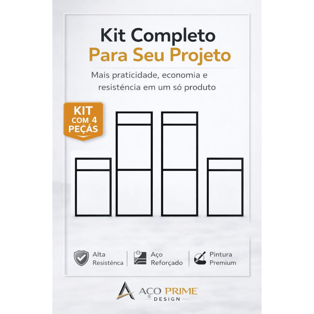 Kit 4 2 + 2 Suportes Prateleira Industrial Aço Preto | Estilo Loft Parede 15 x15mm Alta Resistência 30 cm