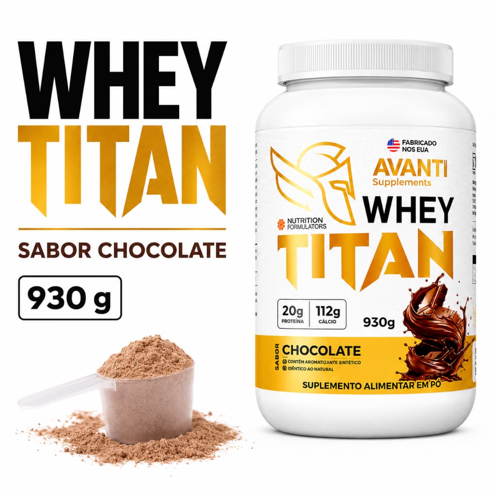 Whey Protein Avanti Supplements Concentrado 930g Chocolate Alta Proteína 20g Fabricado nos EUA