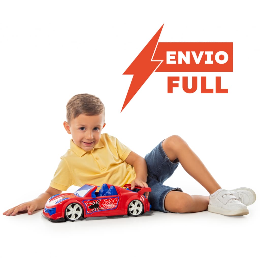 Carrinho Brinquedo Spider Porsche Sport Vermelho Grande 37cm Carro Homem Aranha Menino - QUEEN SHOP