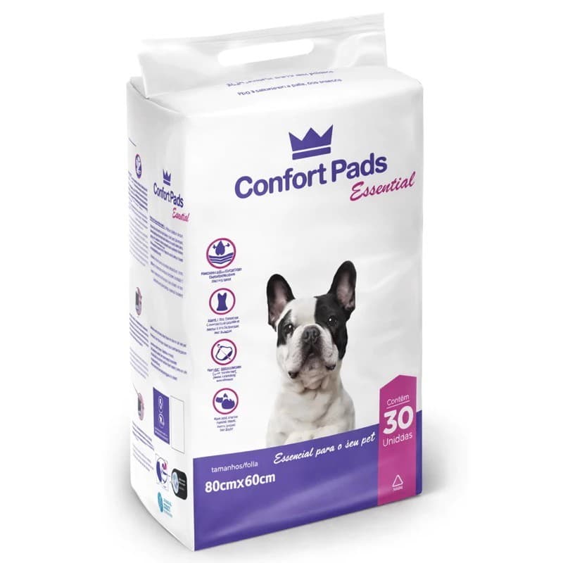 TAPETE HIGIÊNICO CONFORT PADS ESSENCIAL C/30 FRALDA DESCARTAVEL CAES CACHORRO