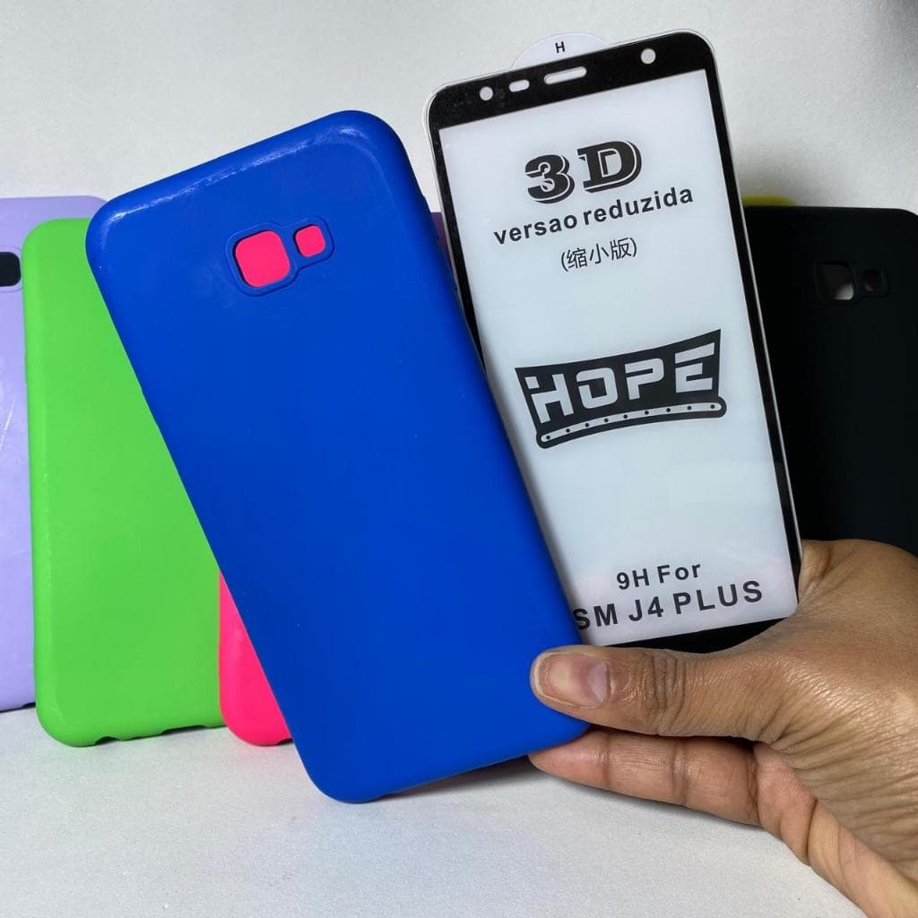 Capa J4 PLUS + Película 3D Kit Samsung Capinha Case Protetora Celular Silicone